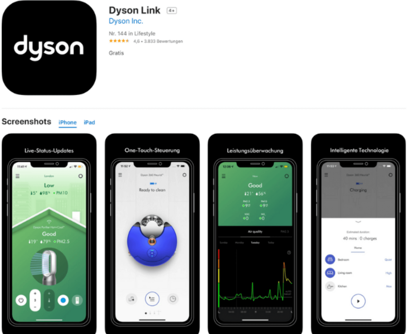 Dyson Link App im Appstore zum Download